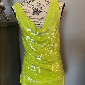 INC International Concepts Lime Sequin Tank Top